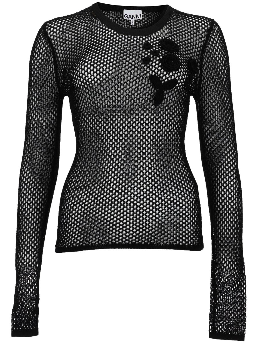 TOP IN MESH DI COTONE MERCERIZZATO