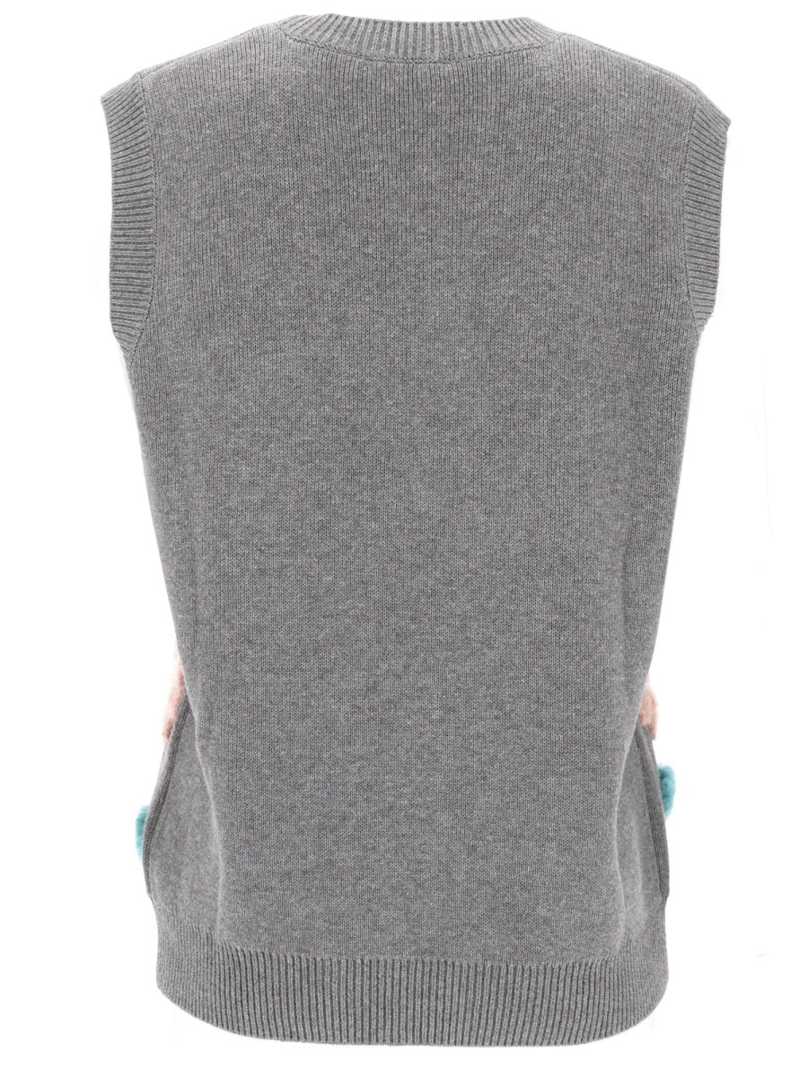 GILET CON APPLICAZIONI FLOREALI