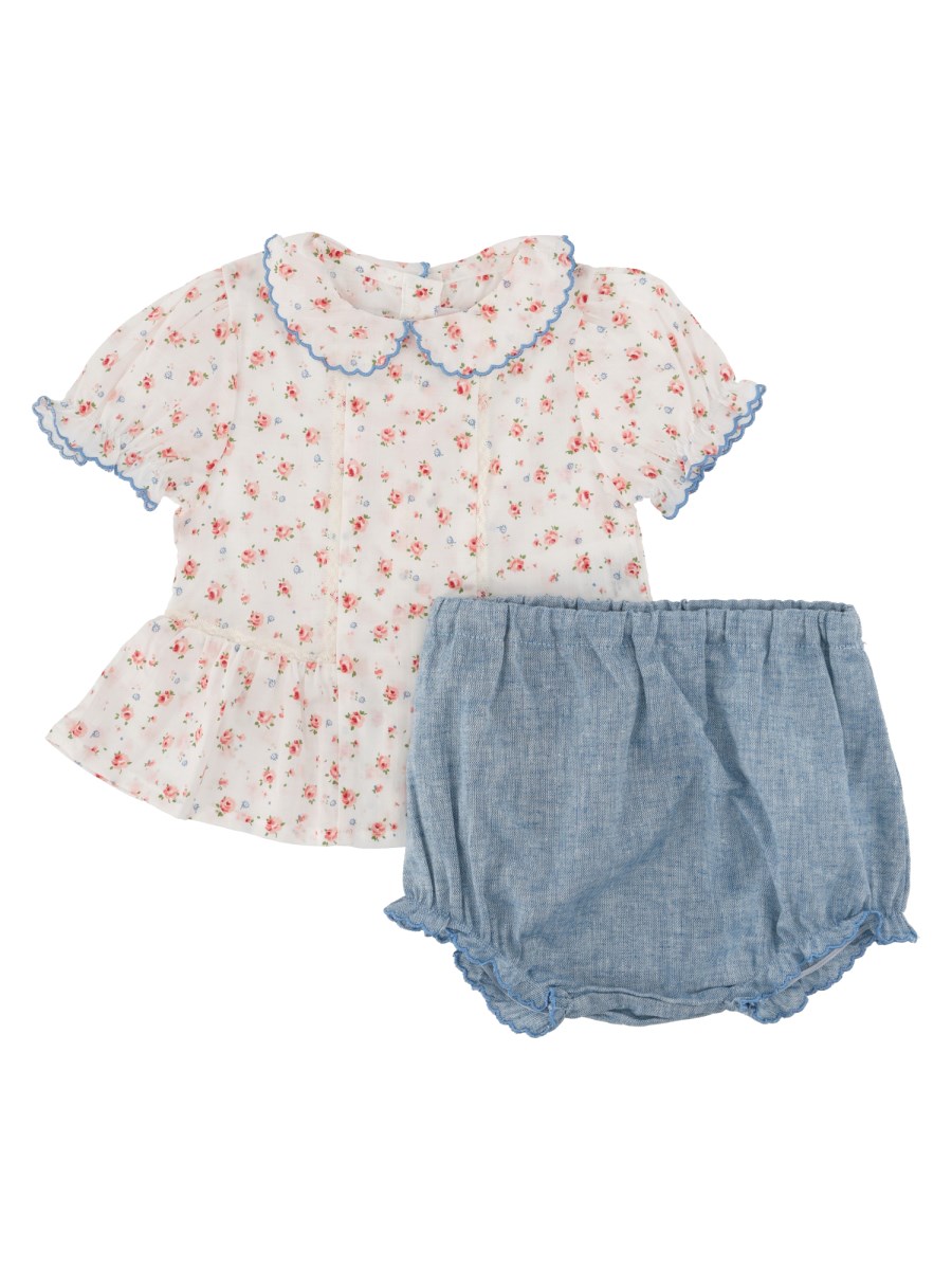 Set shorts e camicia con motivo floreale