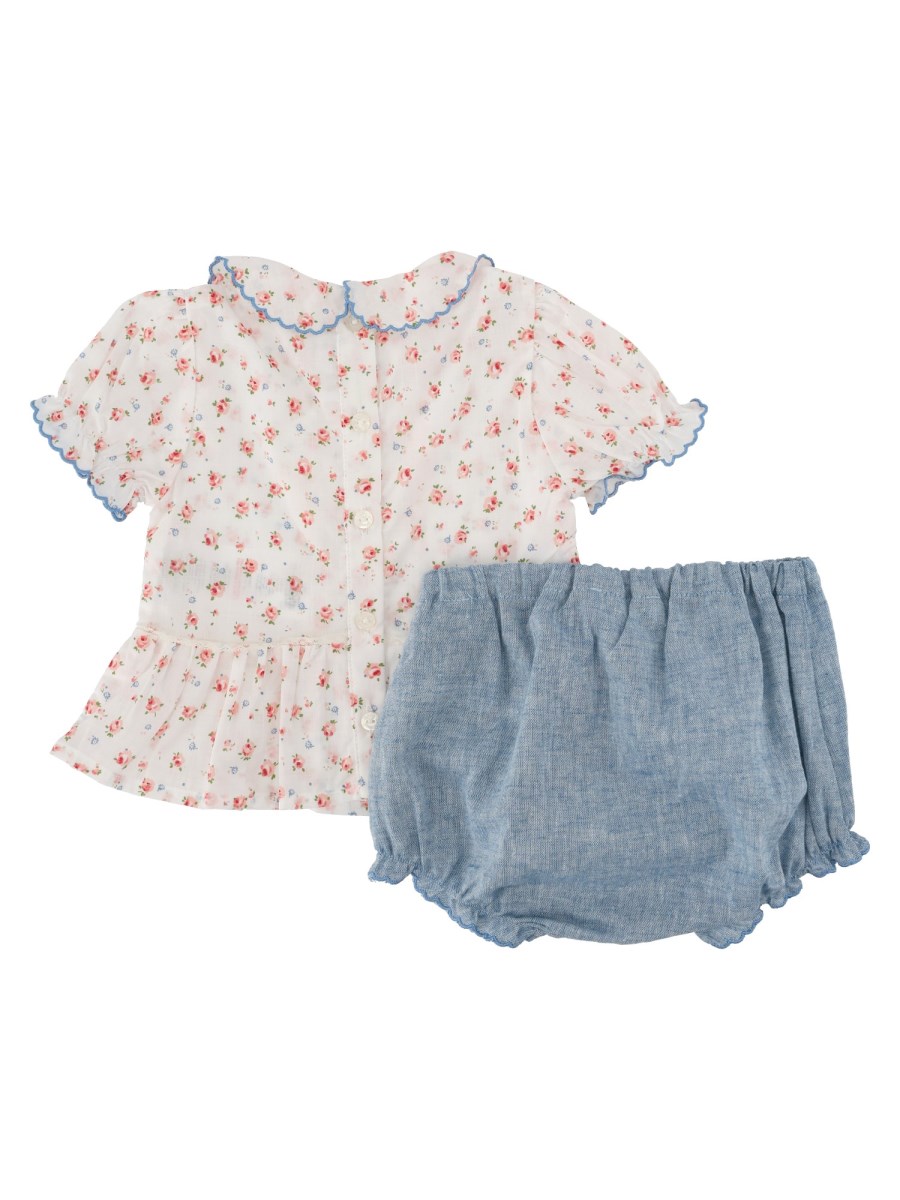 Set shorts e camicia con motivo floreale