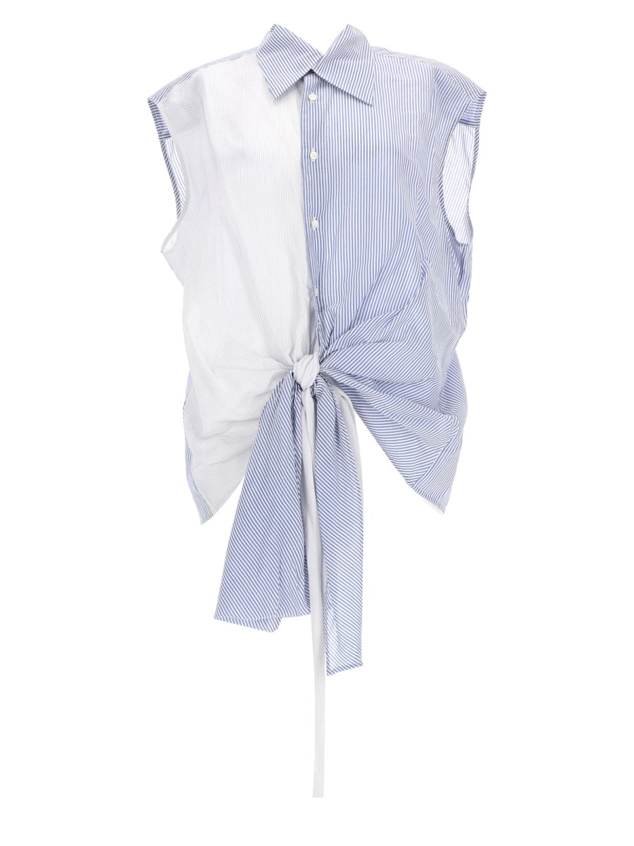 CAMICIA SMANICATA IN COTONE MISTO SETA