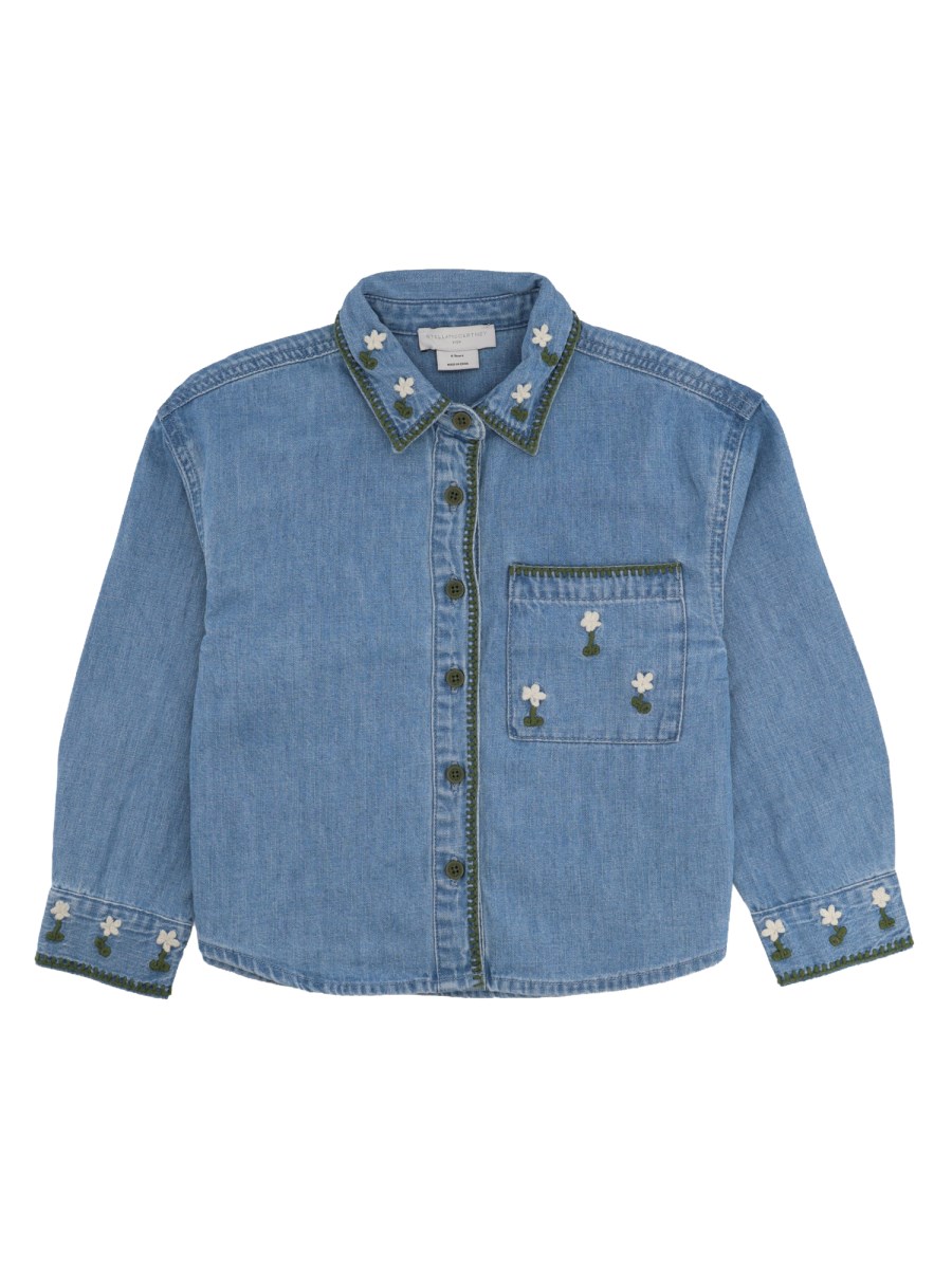 Camicia in denim con dettagli ricamati