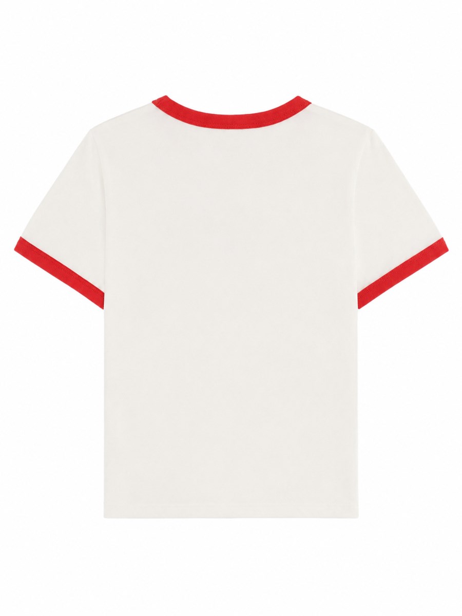 T-SHIRT CON BORDI A CONTRASTO E STAMPA GRAFICA