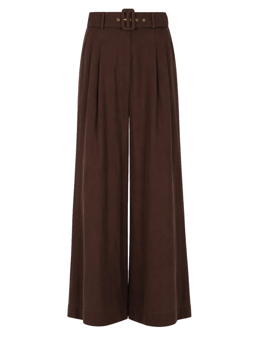 pantalone in seta con cintura
