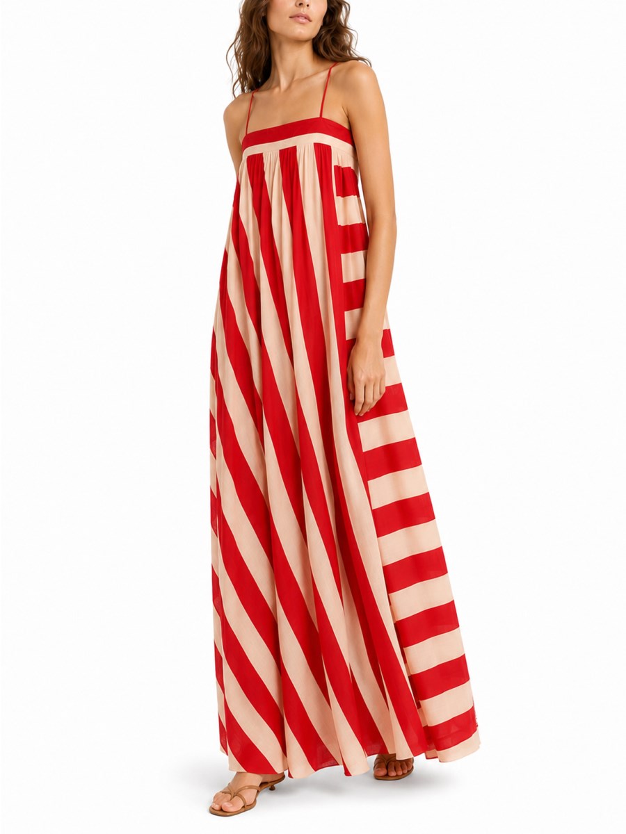 ABITO MAXI A RIGHE ROSELIGHT