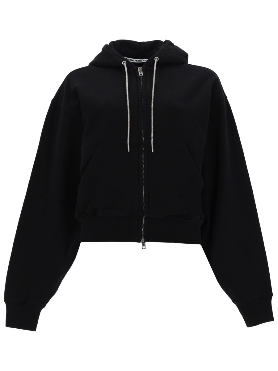 FELPA CON ZIP E CAPPUCCIO