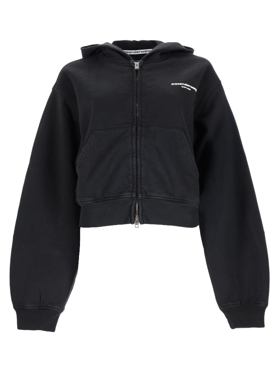 Felpa con Cappuccio e Zip con Logo
