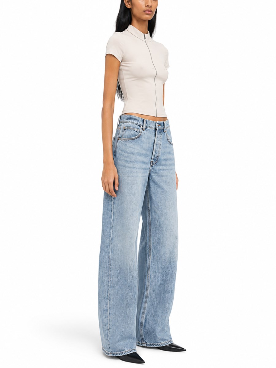 JEANS BLOW UP CON LOGO IN STRASS