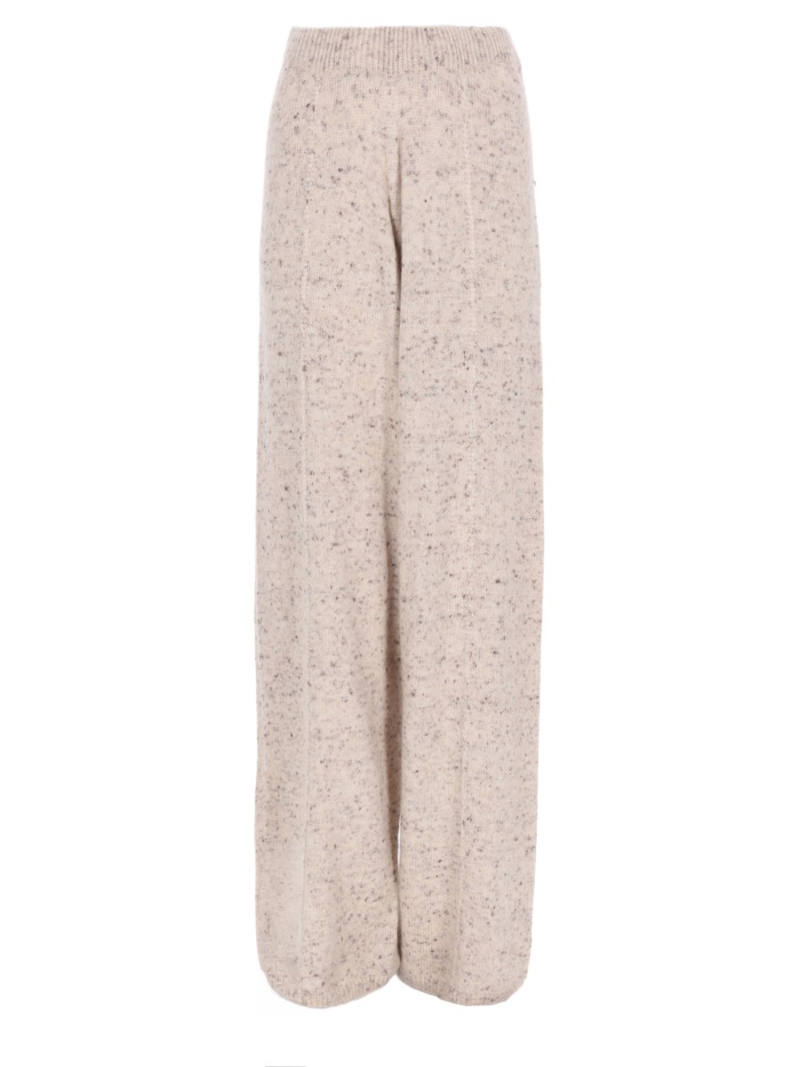 PANTALONE WIDE LEG IN MISTO LANA