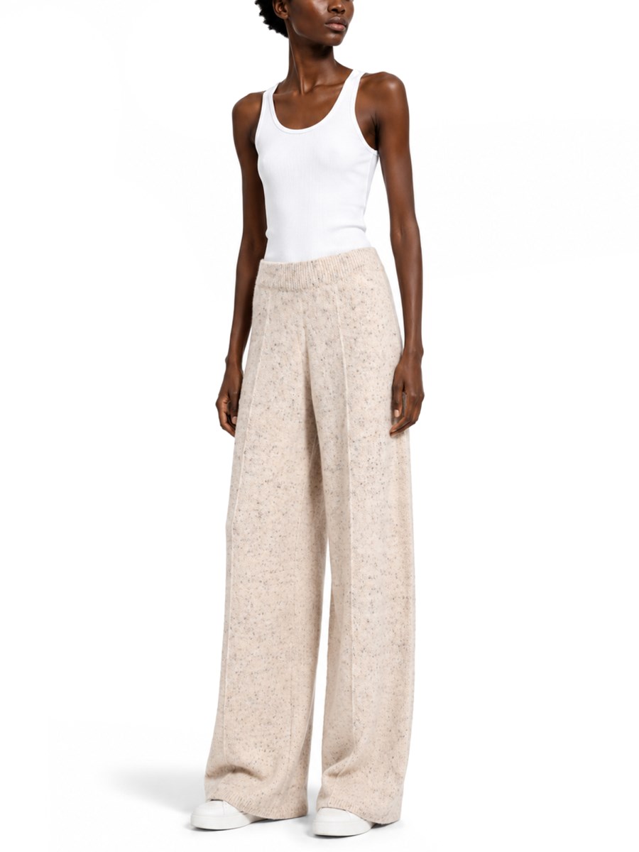 PANTALONE WIDE LEG IN MISTO LANA