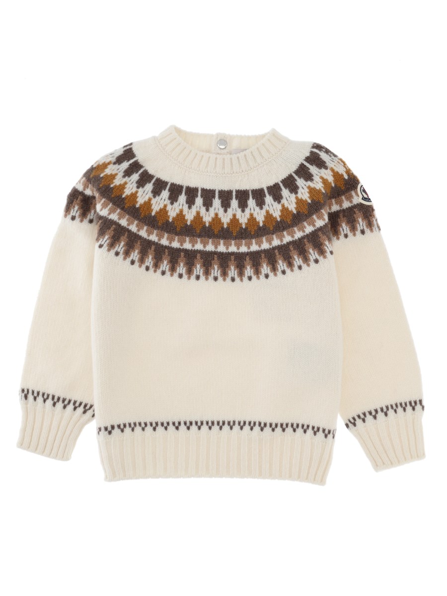 Maglione girocollo da neonato con motivo geometrico