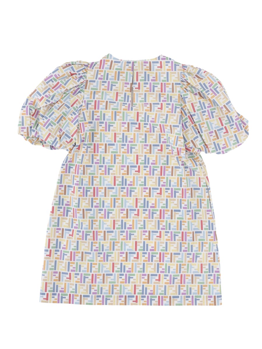 Abito in popeline con monogramma FF multicolor