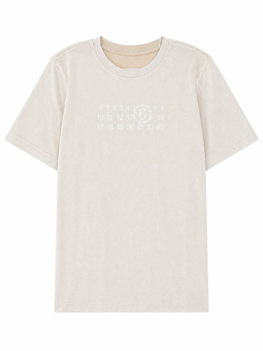 T-SHIRT CON LOGO E TEXTURE EFFETTO SPAZZOLATO
