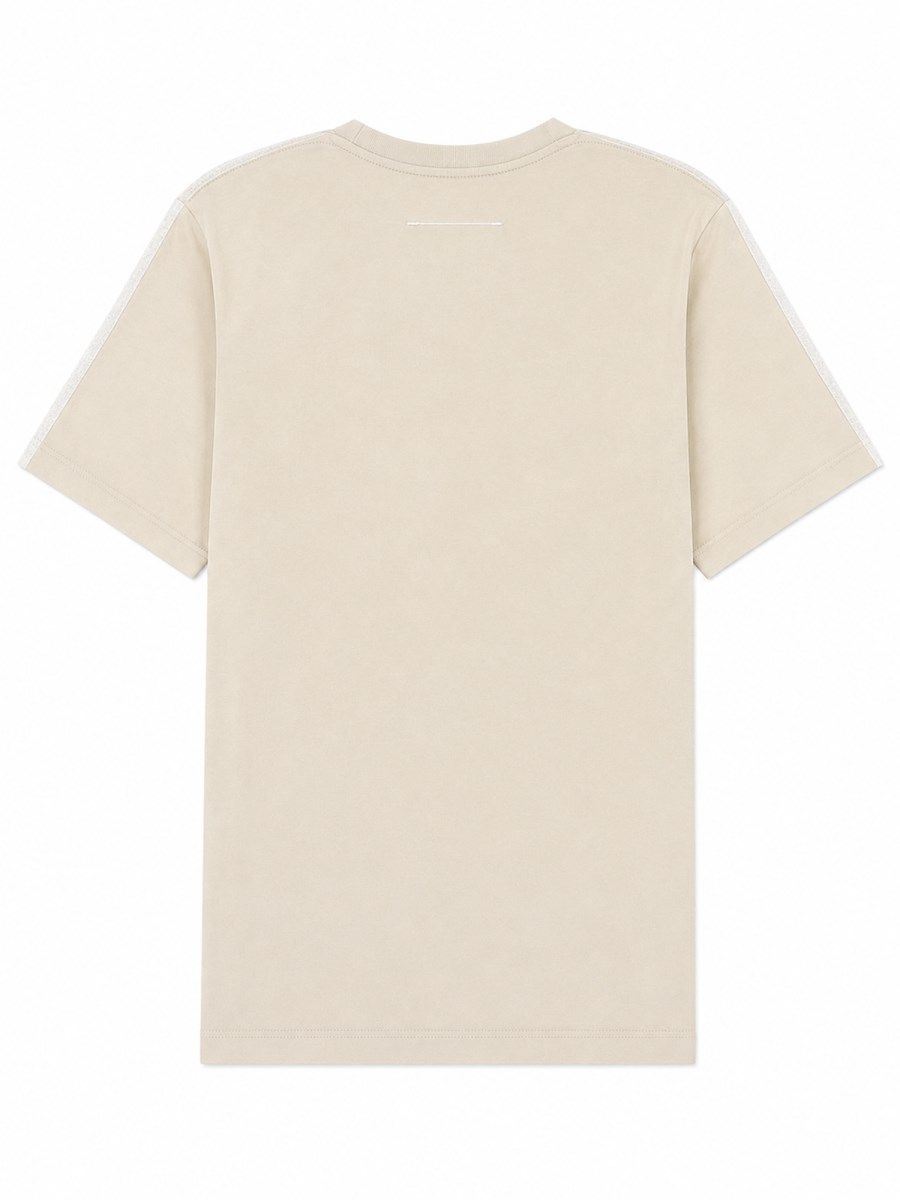 T-SHIRT CON LOGO E TEXTURE EFFETTO SPAZZOLATO