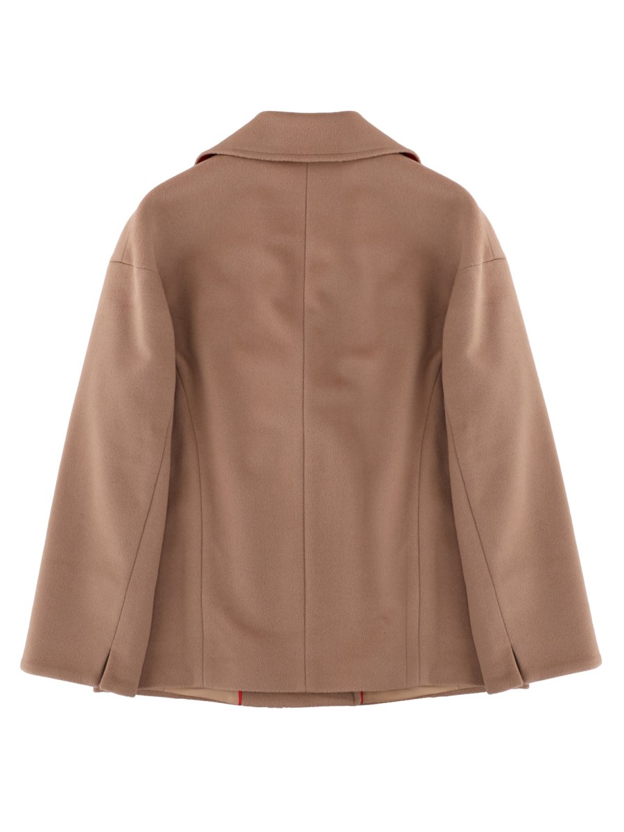 Cappotto caban doppiopetto in lana rasata