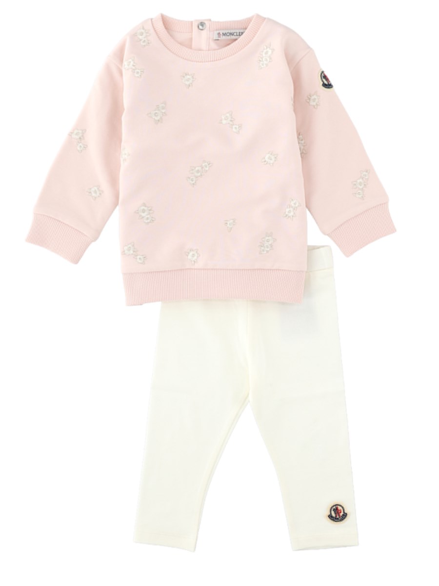 Set felpa e leggins con ricamo floreale