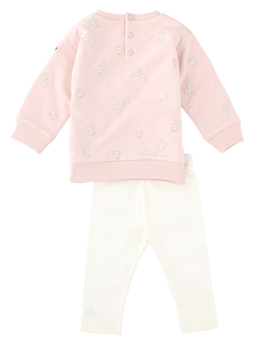 Set felpa e leggins con ricamo floreale