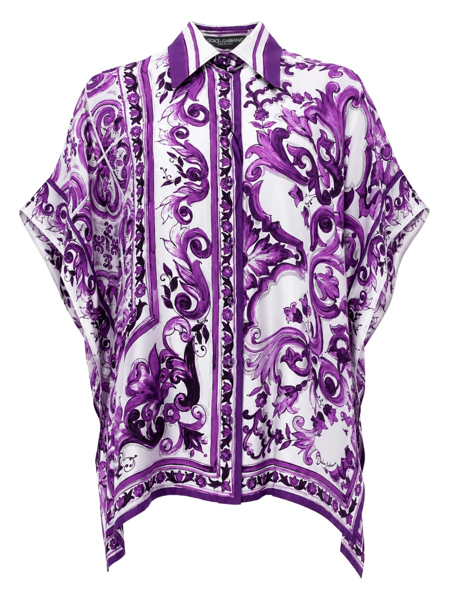 CAMICIA IN TWILL STAMPA MAIOLICA