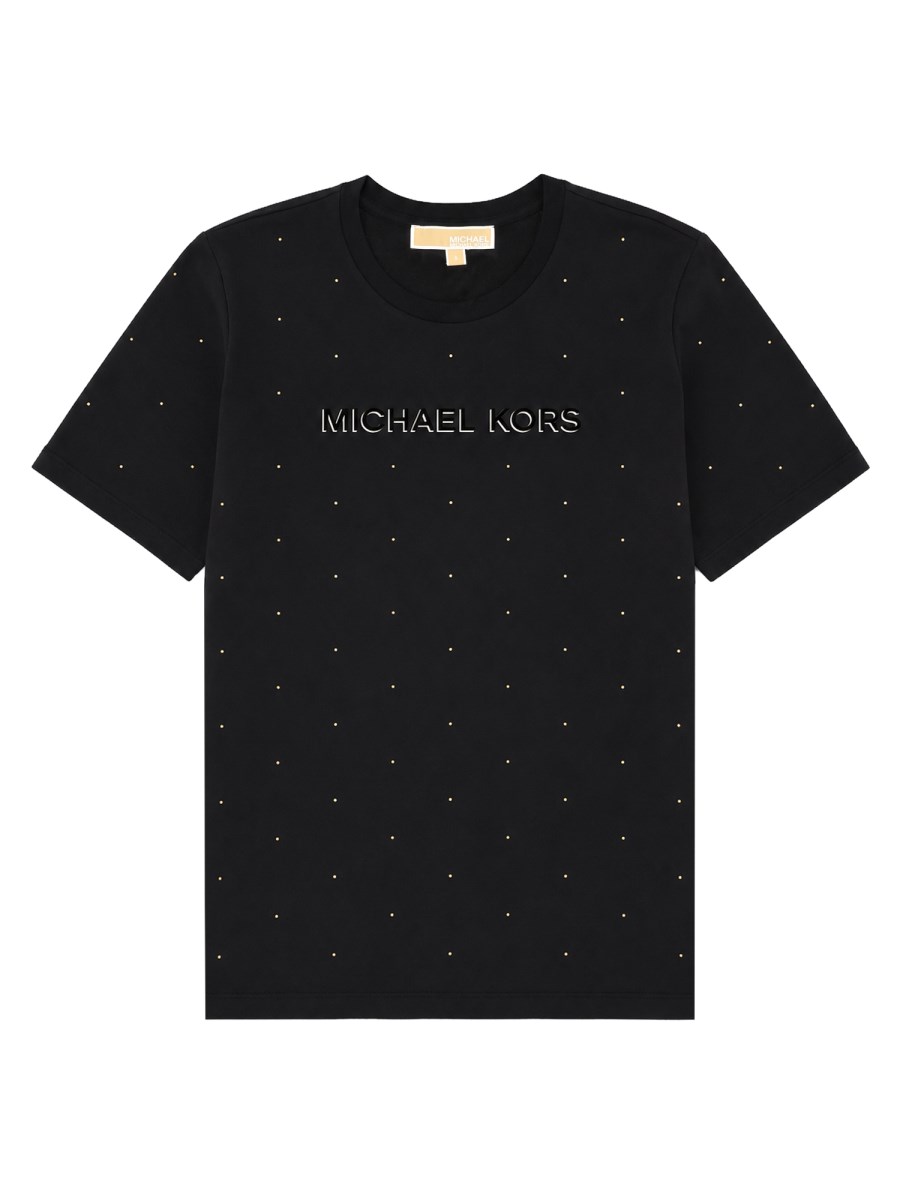 T-SHIRT CON LOGO E STRASS
