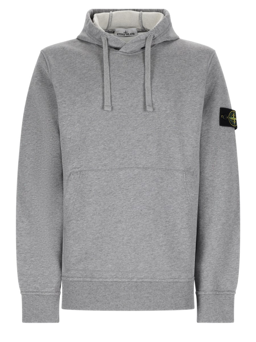 felpa con patch logo e cappuccio