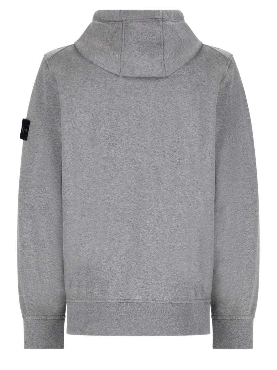 felpa con patch logo e cappuccio