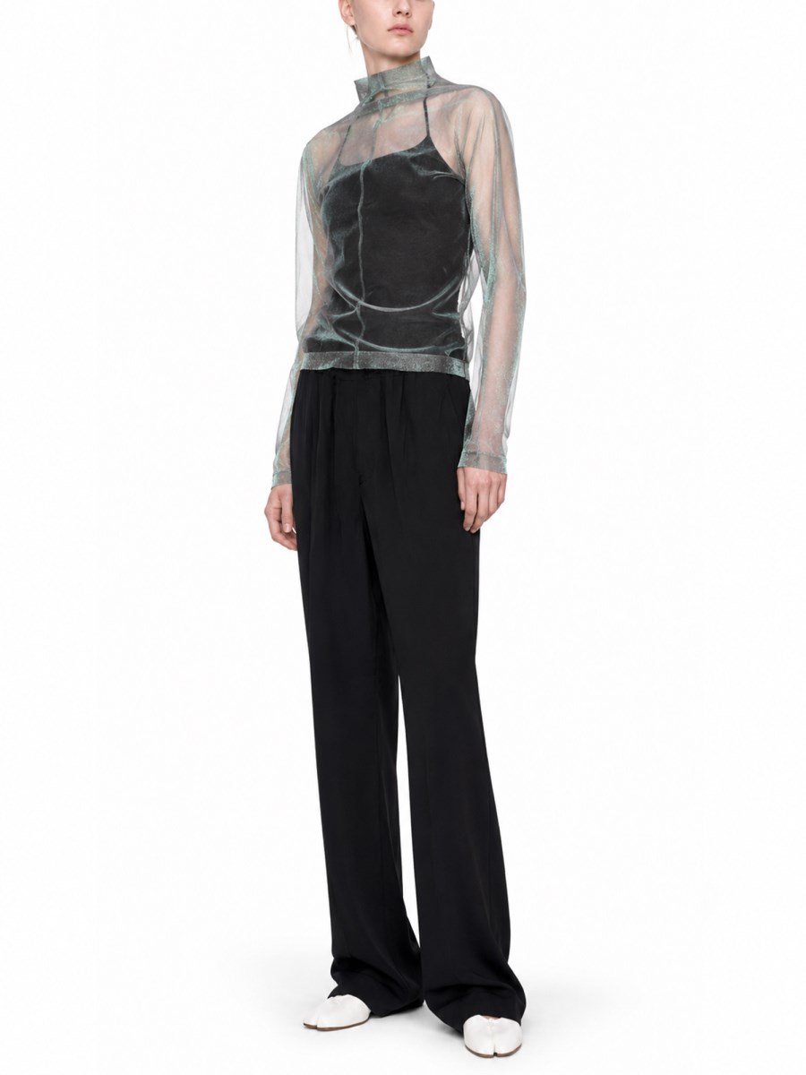 pantalone in raso con coulisse