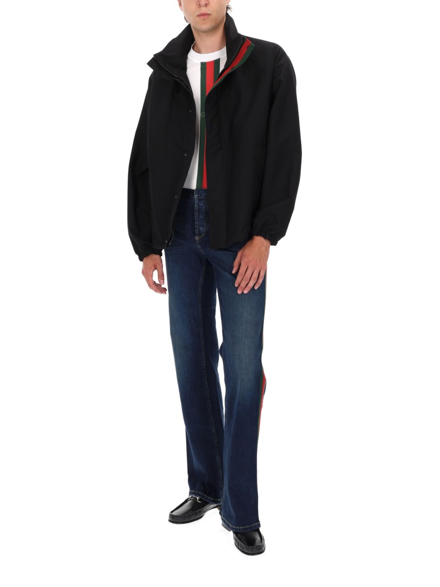 PANTALONE IN DENIM DI COTONE CON NASTRO WEB
