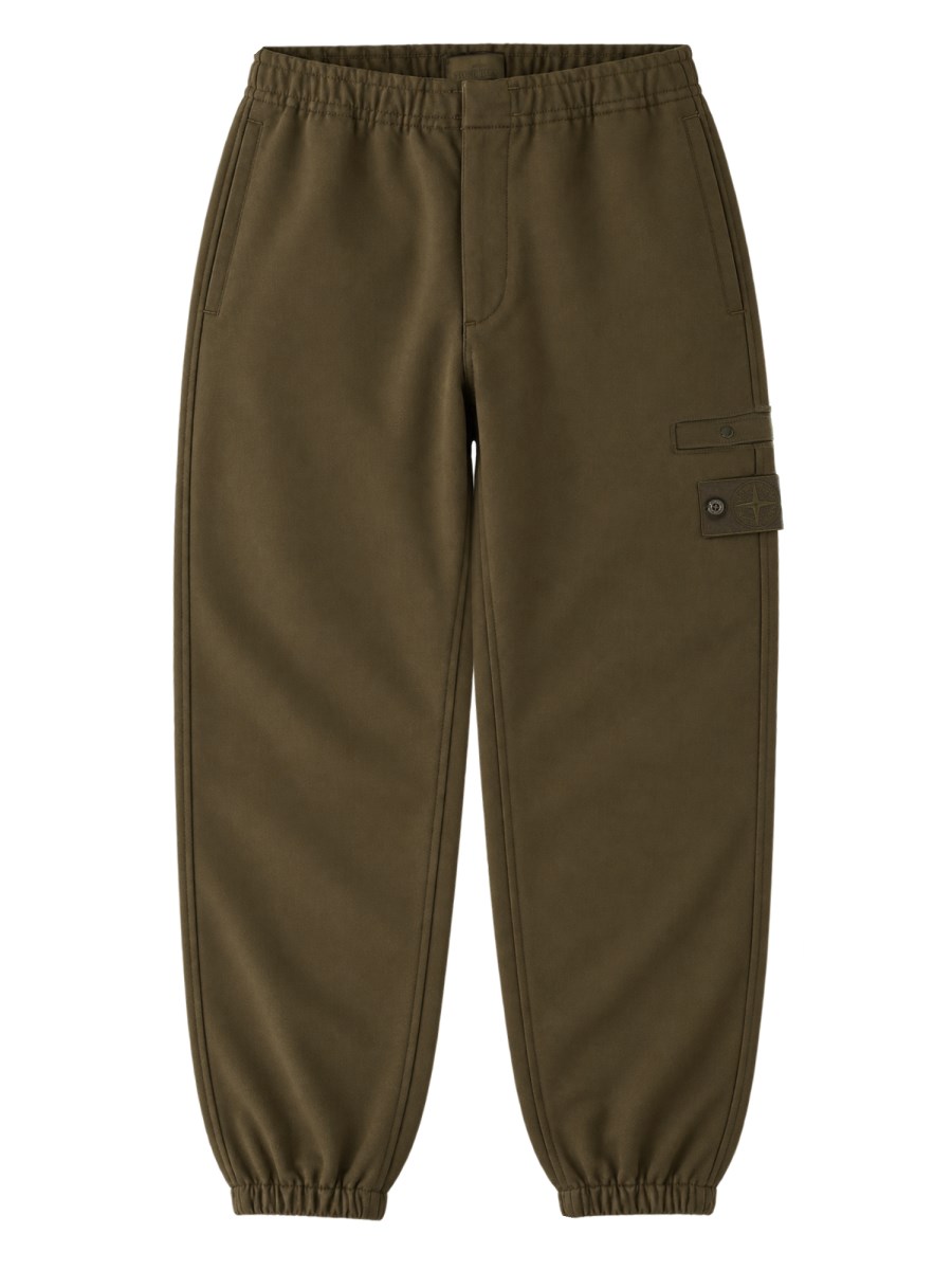 Pantalone Jogger In Flanella Di Lana Cardata