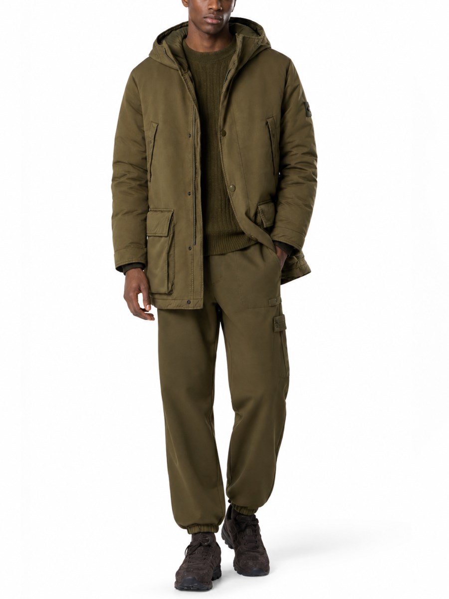 Pantalone Jogger In Flanella Di Lana Cardata
