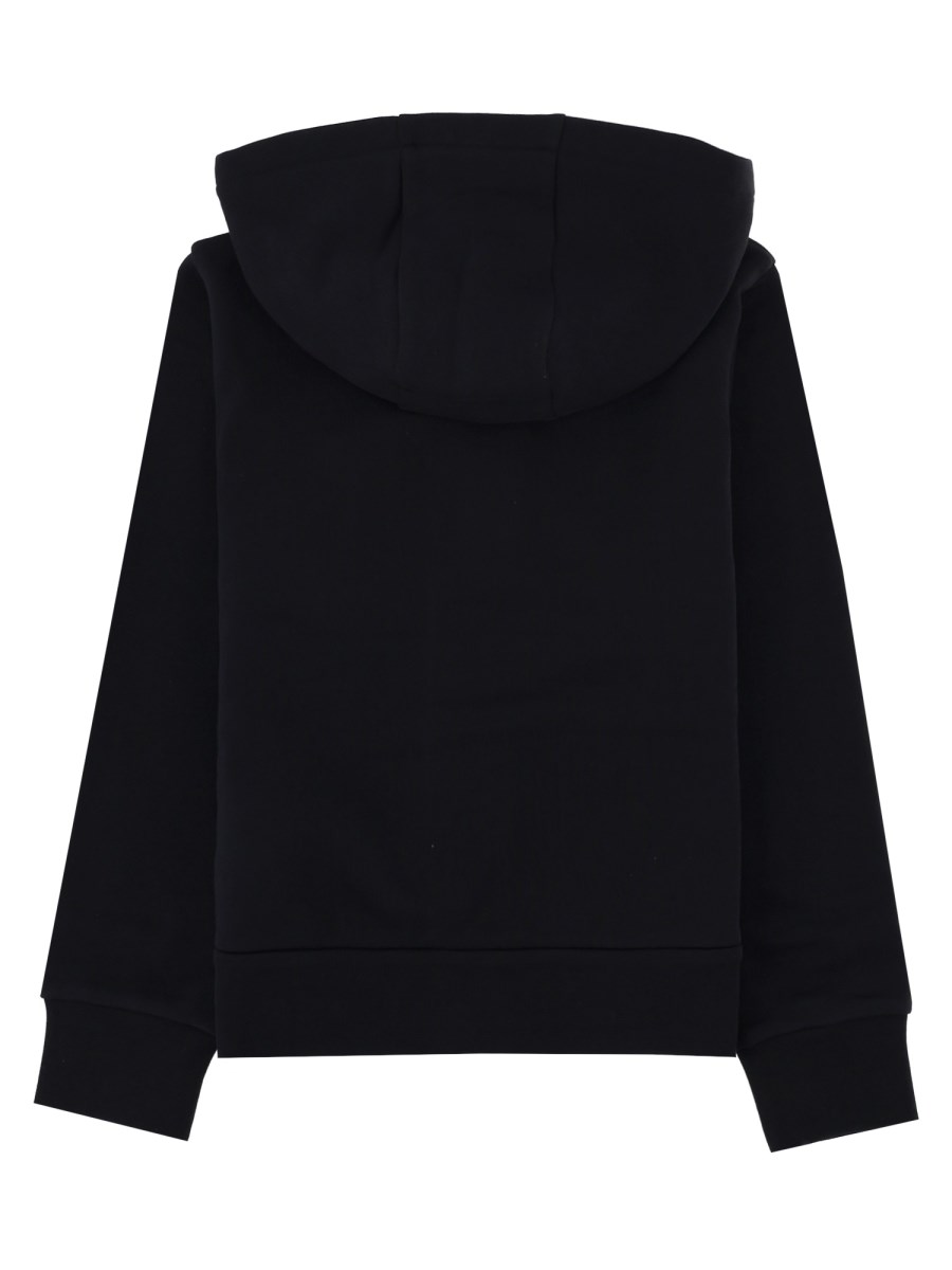 FELPA CON PATCH LOGATO CON ZIP E CAPPUCCIO