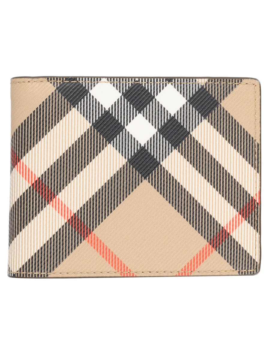 Portafoglio Bifold con Stampa Check 