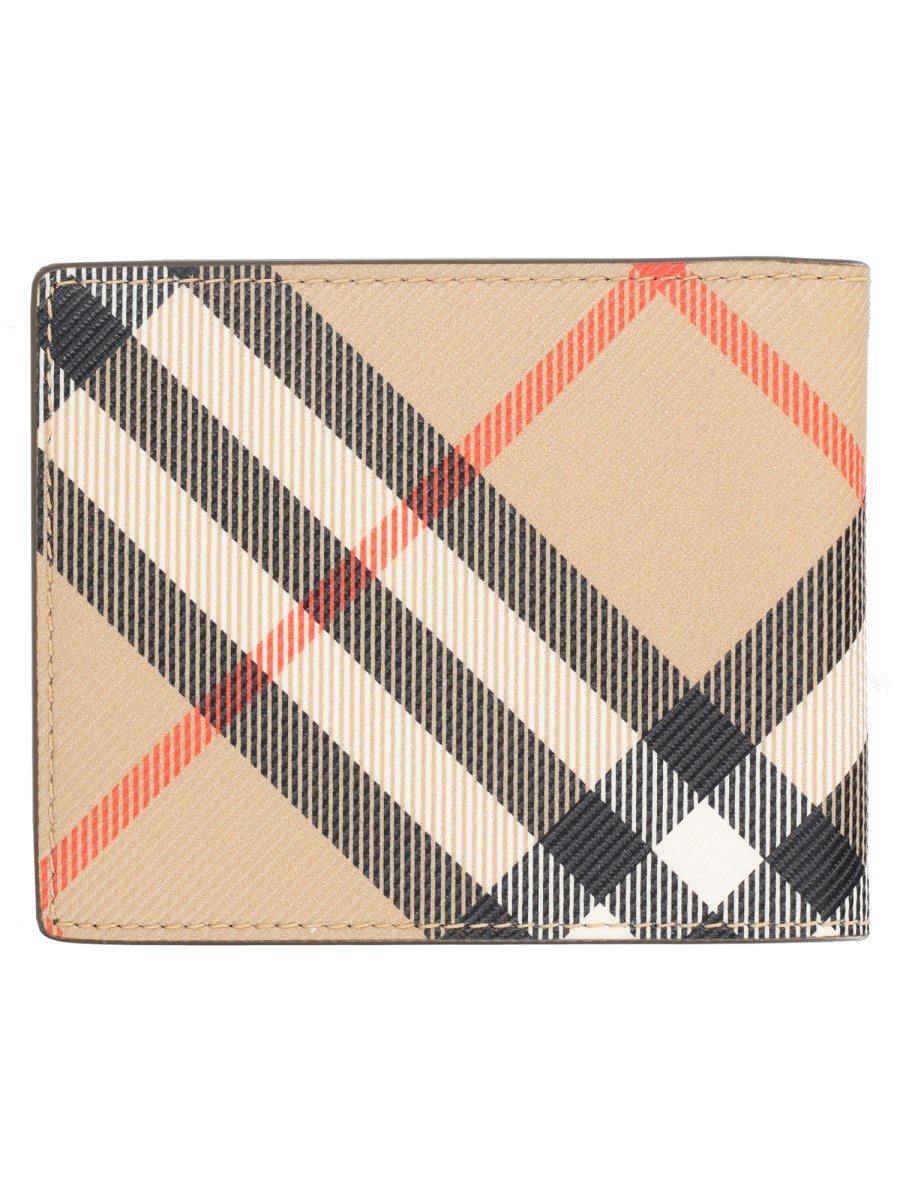 Portafoglio Bifold con Stampa Check 