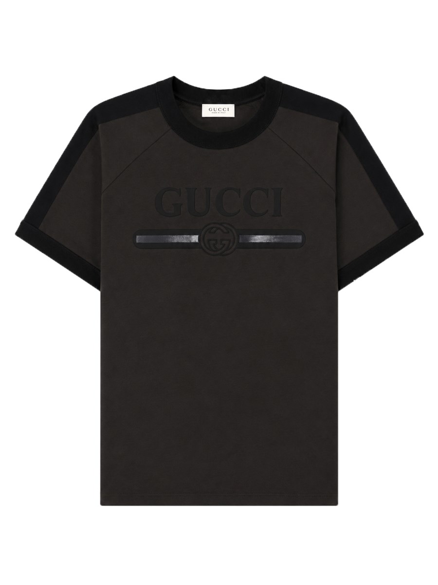 T-SHIRT CON STAMPA INCROCIO GG