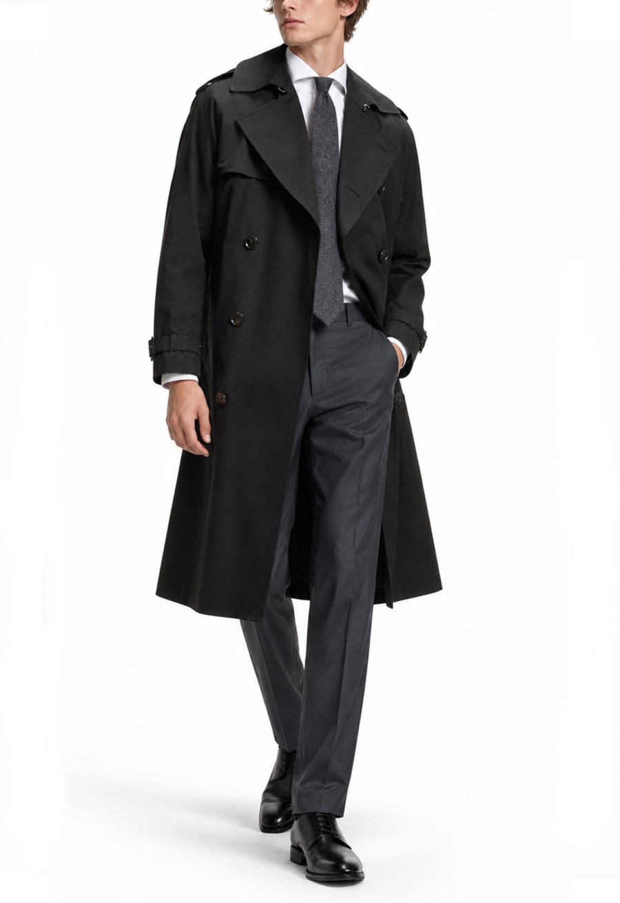 Trench Idrorepellente In Twill Di Cotone