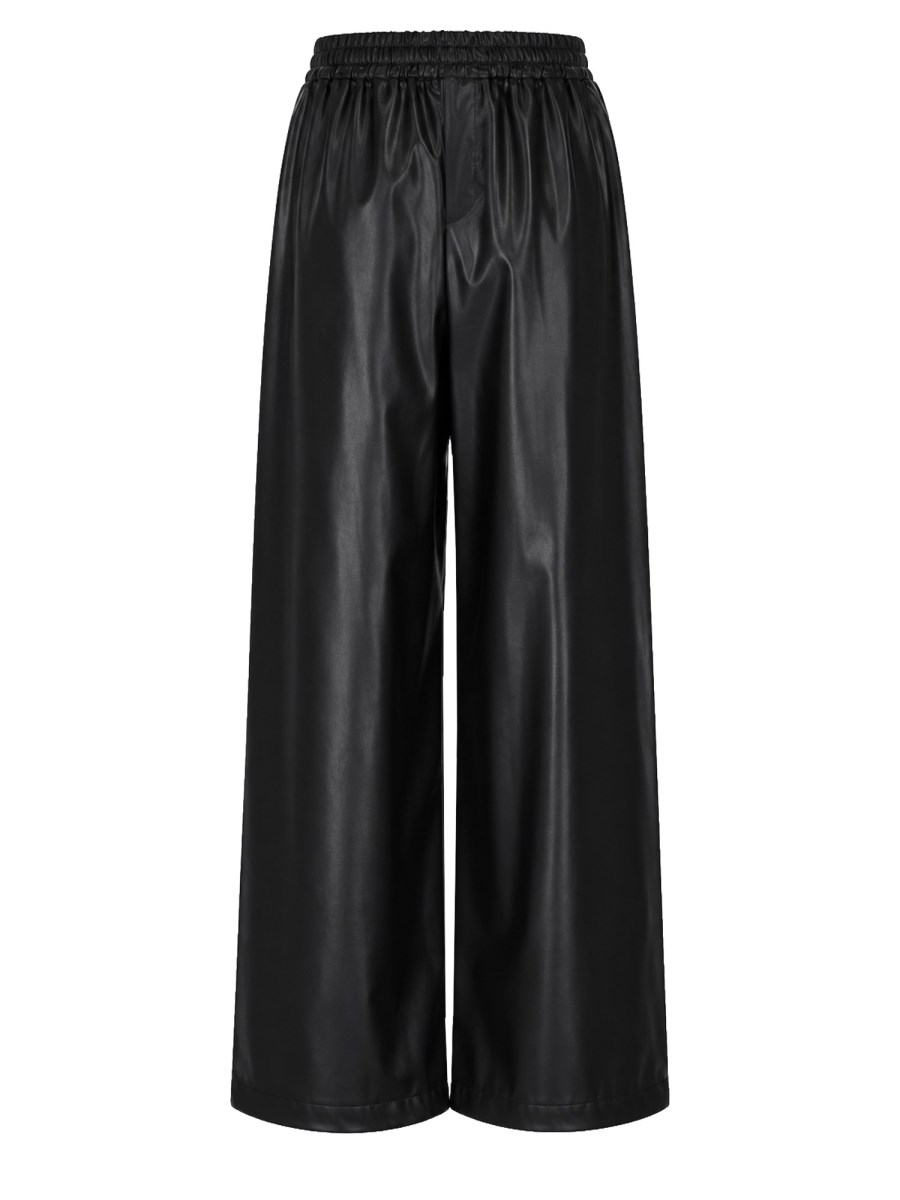 pantalone ampio in ecopelle