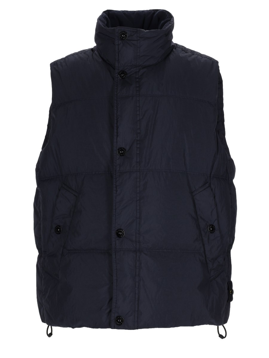 GILET IMBOTTITO IN PIUMA RESISTENTE AL VENTO CON ANTIGOCCIA