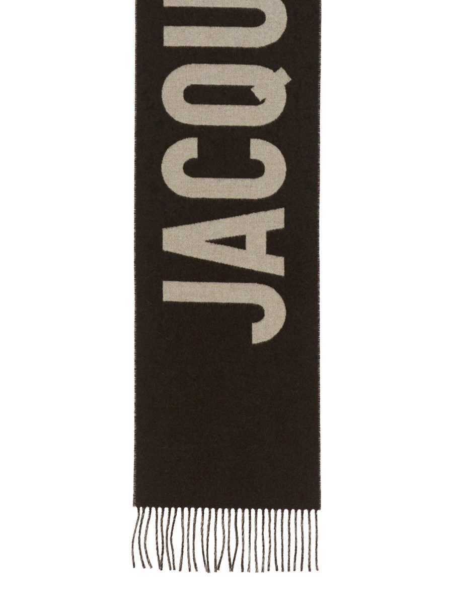 Sciarpa In Lana con Frange e Logo