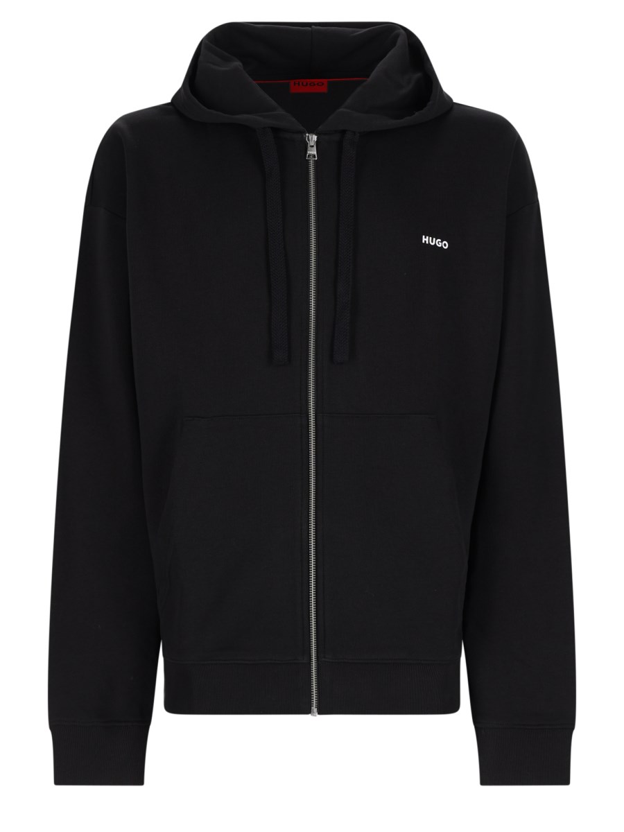 felpa con zip e logo
