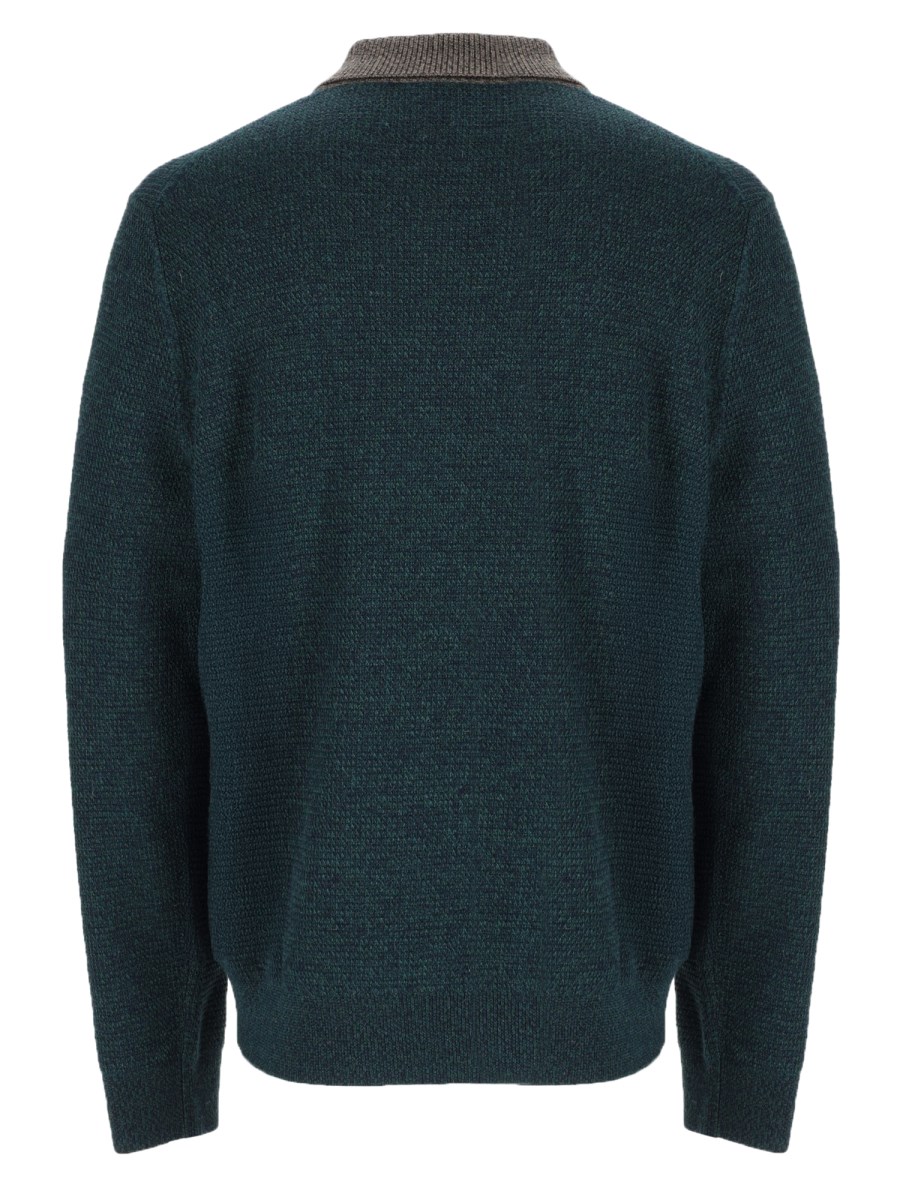 Polo In Maglia Di Lana Misto Seta