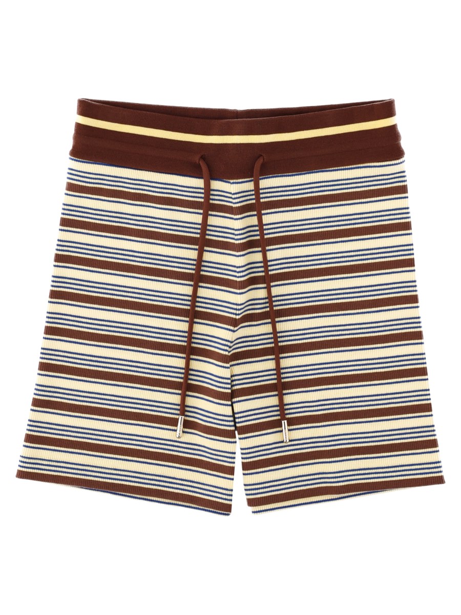 SHORTS IN MAGLIA DI COTONE A RIGHE 