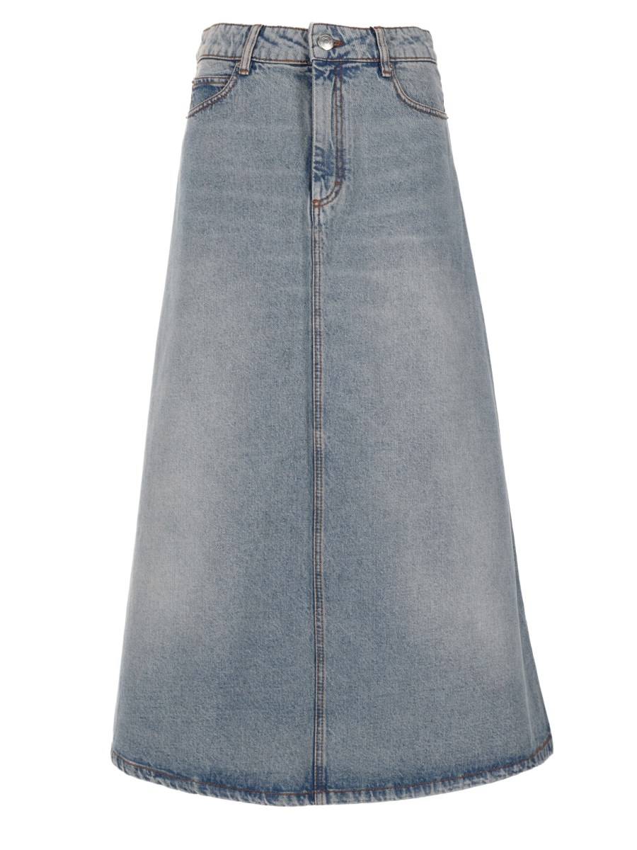 gonna lunga in denim di cotone