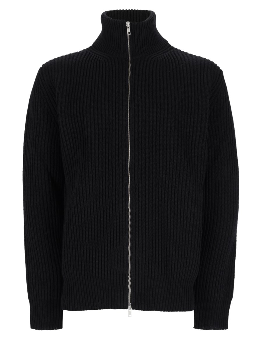 maglia a costine con zip