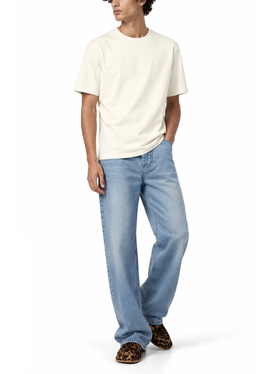 Jeans Baggy In Denim Di Cotone
