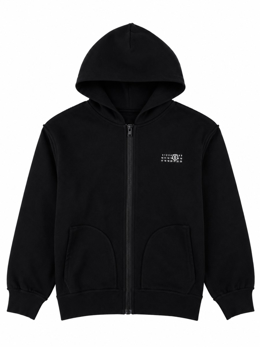 FELPA CON CAPPUCCIO E ZIP INTERA CON LOGO