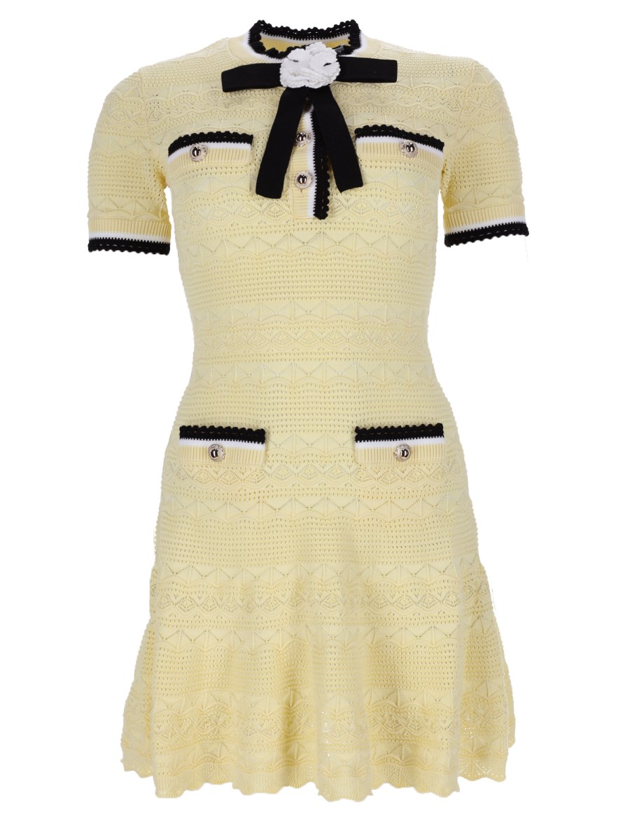 Mini Abito in Maglia Traforata