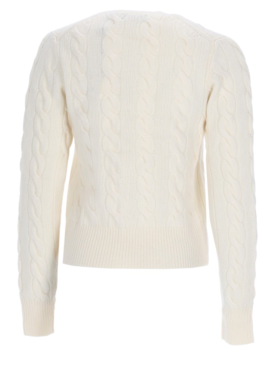CARDIGAN A TRECCE CON LOGO