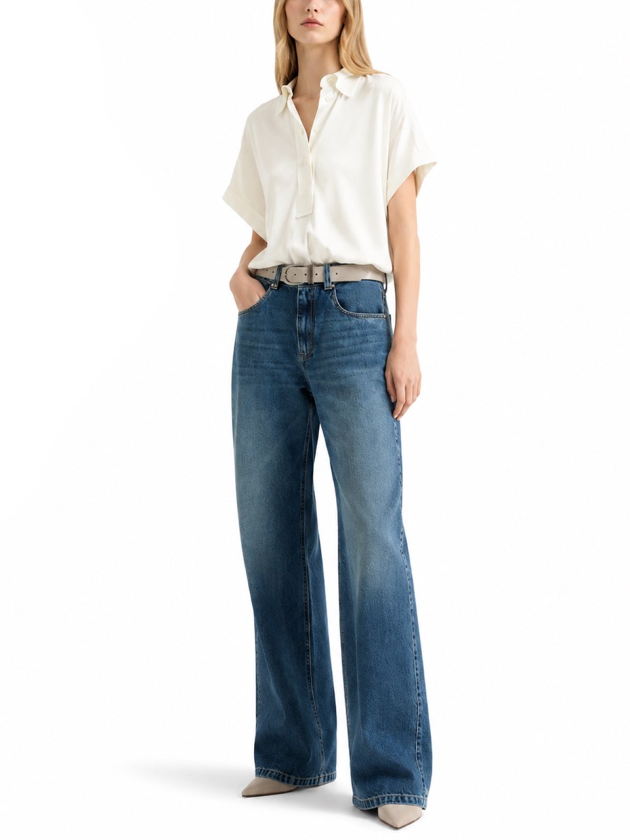 PANTALONE CONTEMPORARY LOOSE IN DENIM AUTHENTIC CON MONILE