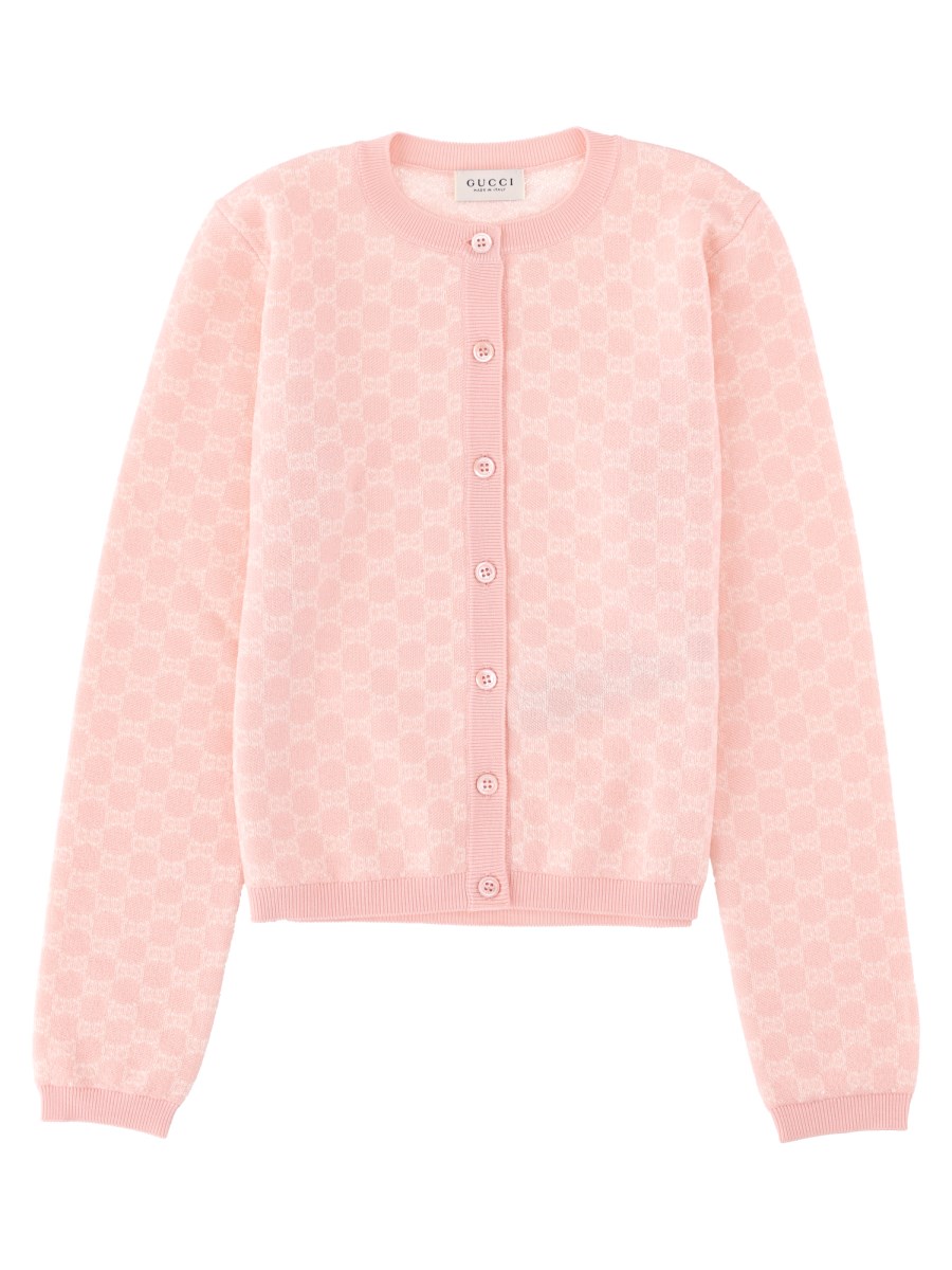 CARDIGAN IN LANA CON LOGO GG ALLOVER