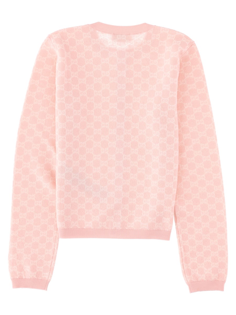 CARDIGAN IN LANA CON LOGO GG ALLOVER