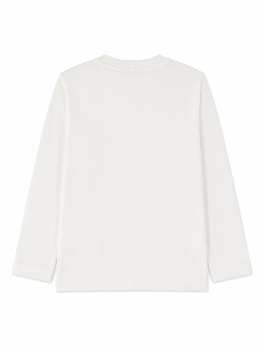 T-shirt a manica lunga con ricamo teddy bear
